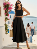Pure Cotton Box Pleated Midi Skirt - Pinkkup