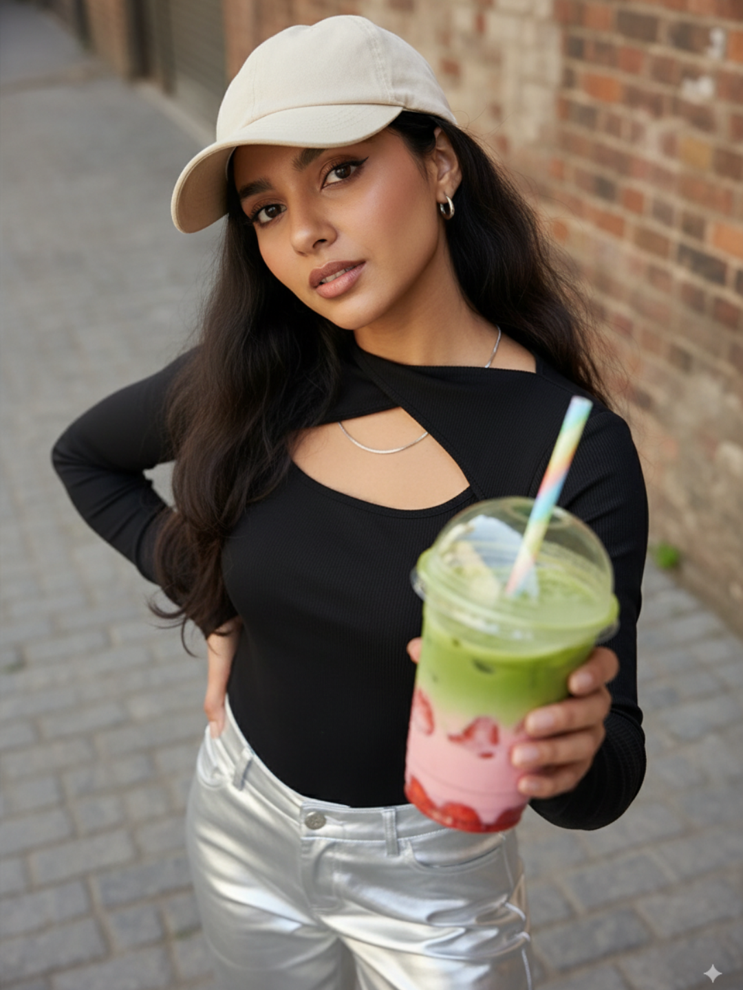 Stretchable Twisted Neckline Ribbed Top - Pinkkup
