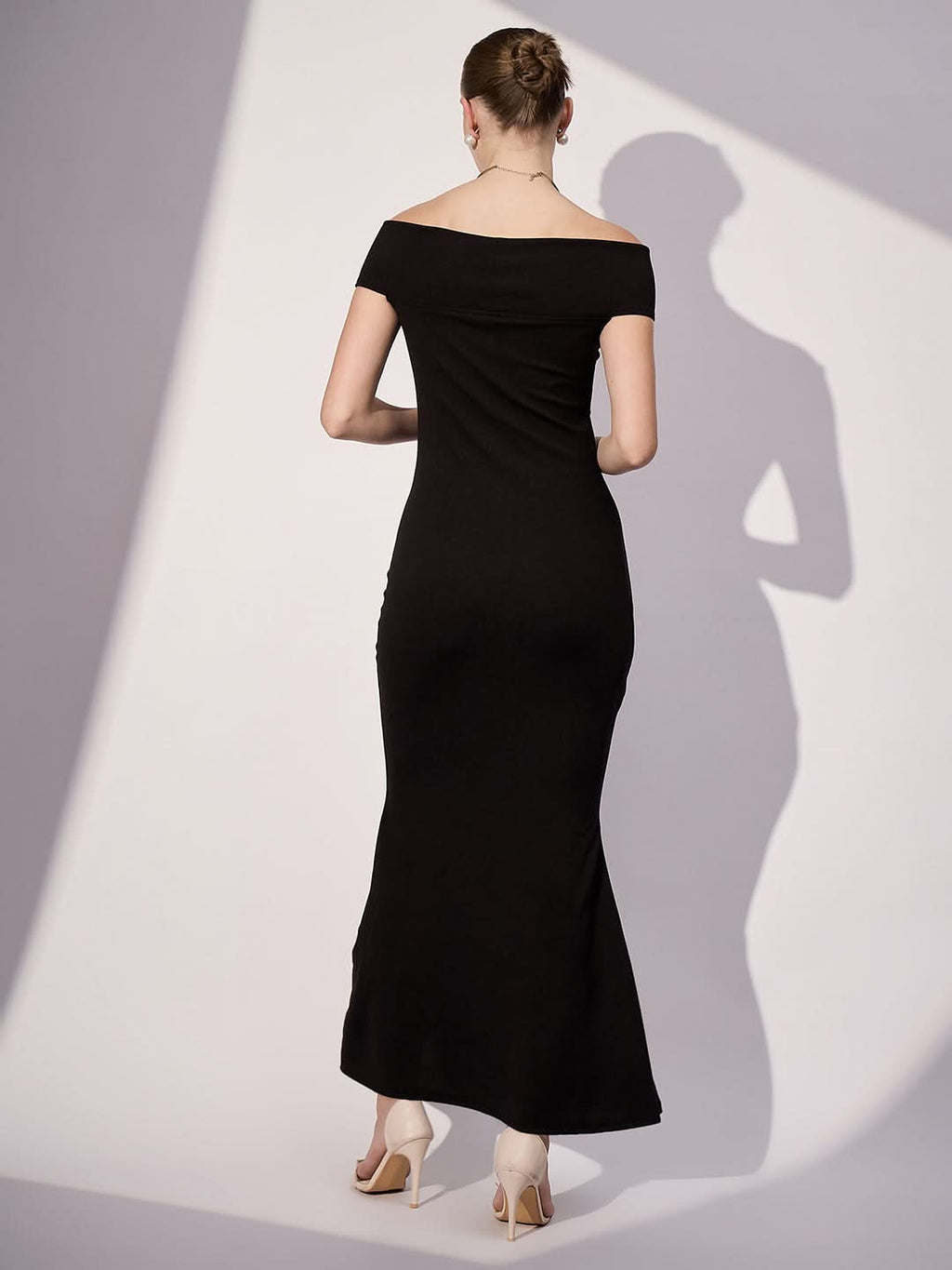 Stretchable Off Shoulder Rose Dress