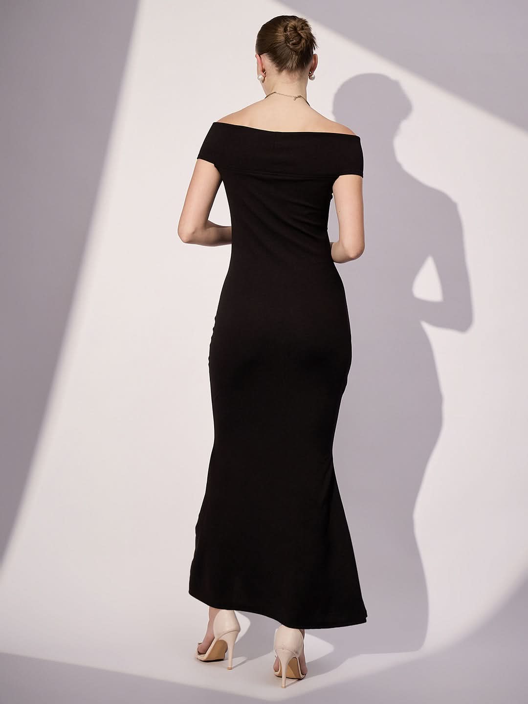 Stretchable Off Shoulder Rose Dress