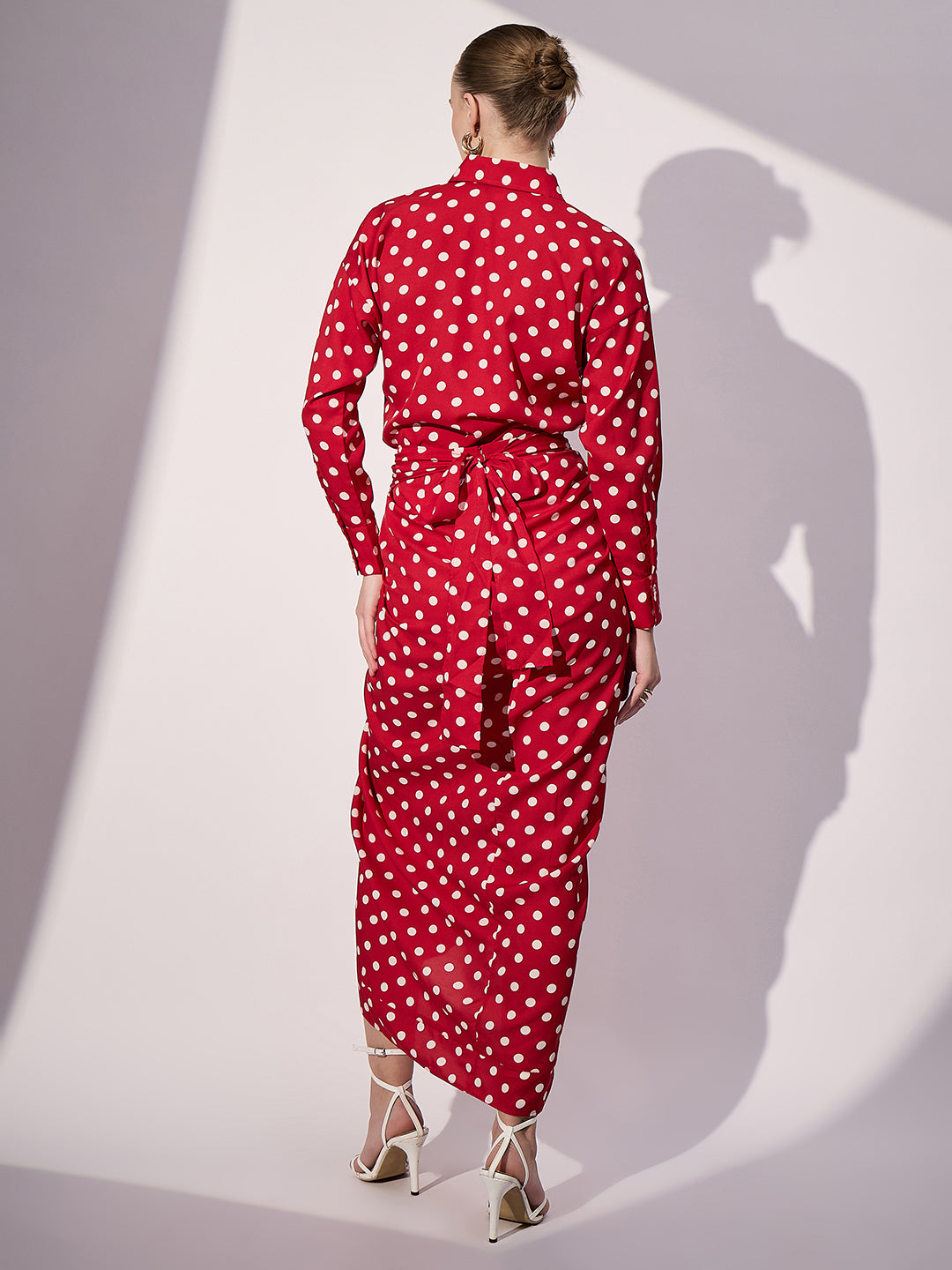 Printed Shirt with Front Twist Skirt Co-ord Set