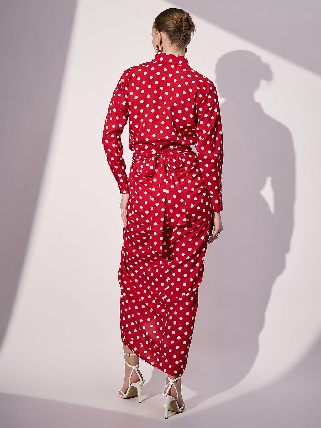Printed Shirt with Front Twist Skirt Co-ord Set