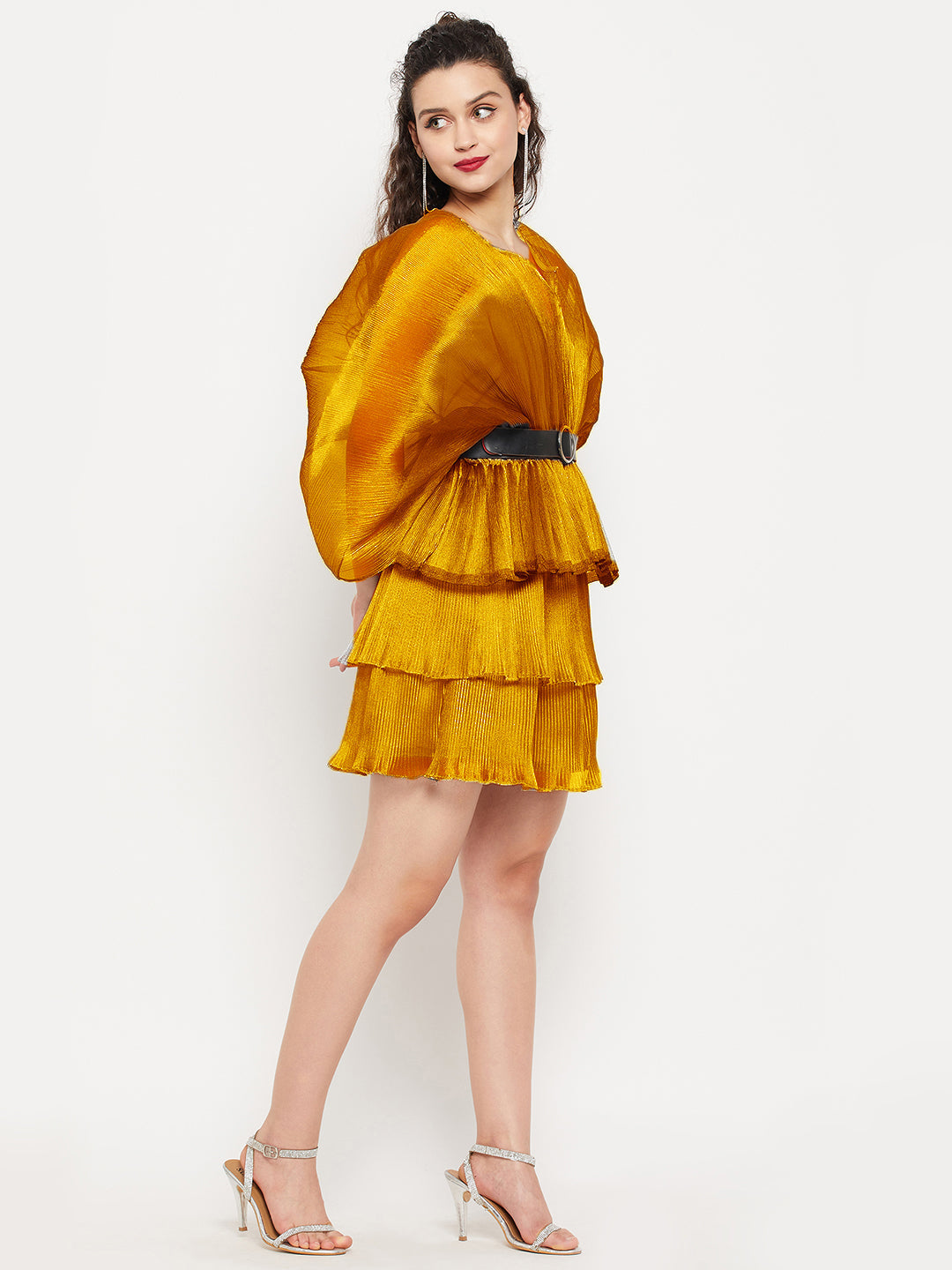 Short Ruffle Pleated Organza Skirt