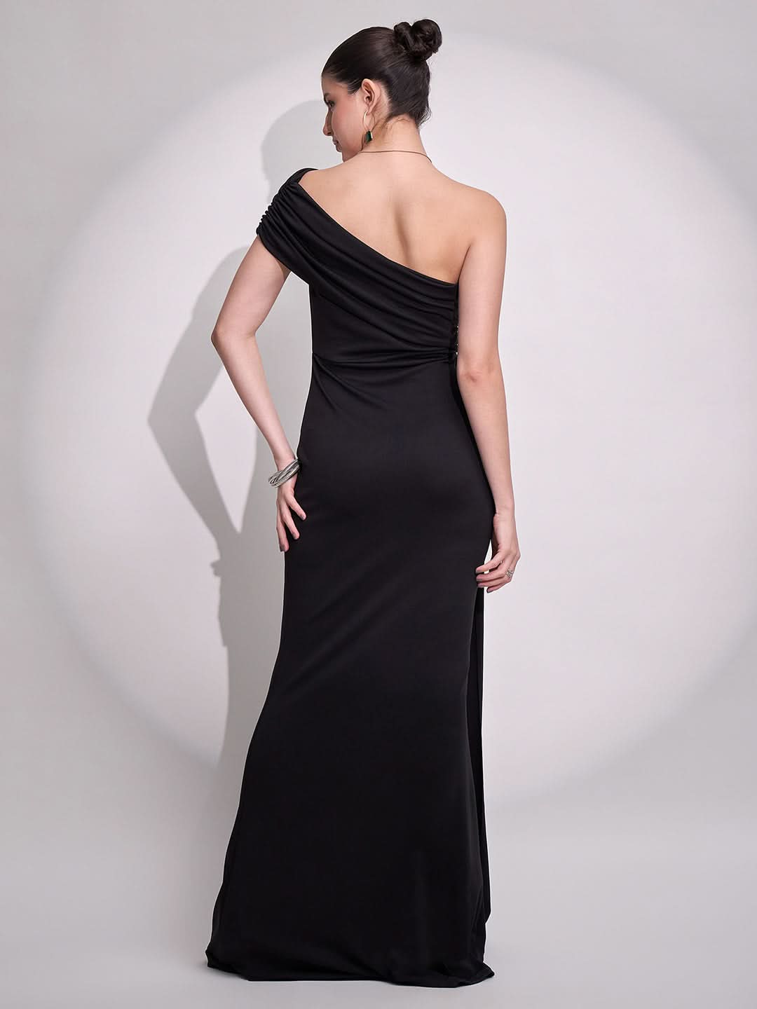 Stretchable One Shoulder Maxi Dress