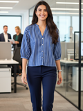 Puff Sleeve Pure Linen Shirt - Pinkkup