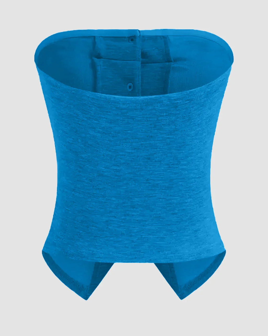 Solid Button Sleeveless Top With Solid Wide Leg Trousers In Eclectic Blue
