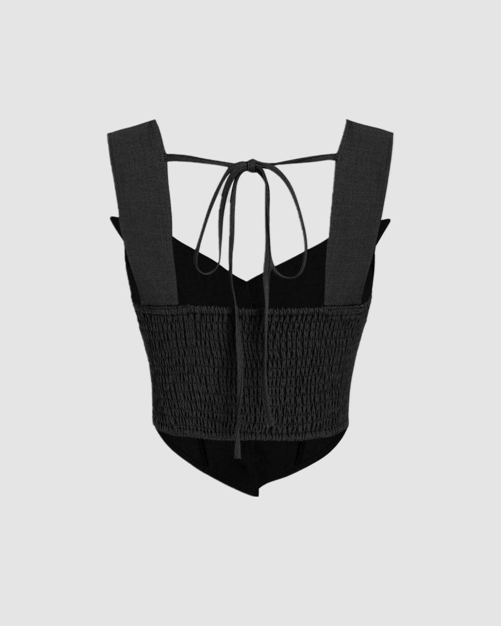 Solid Button Front Crop Vest Blazer & Split Skirt