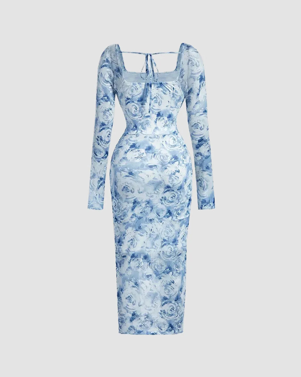 Floral Print Bodycon Long Sleeve Dress