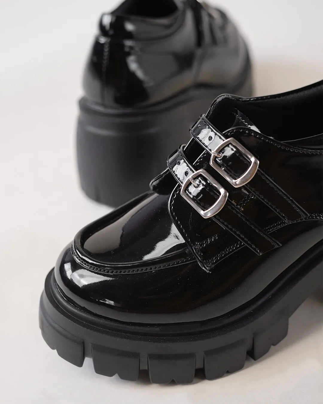 Vintage Style Chunky Black Oxfords