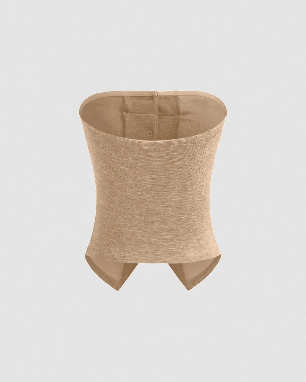 Solid Button Sleeveless Top With Solid Wide Leg Trousers In Tanin Brown