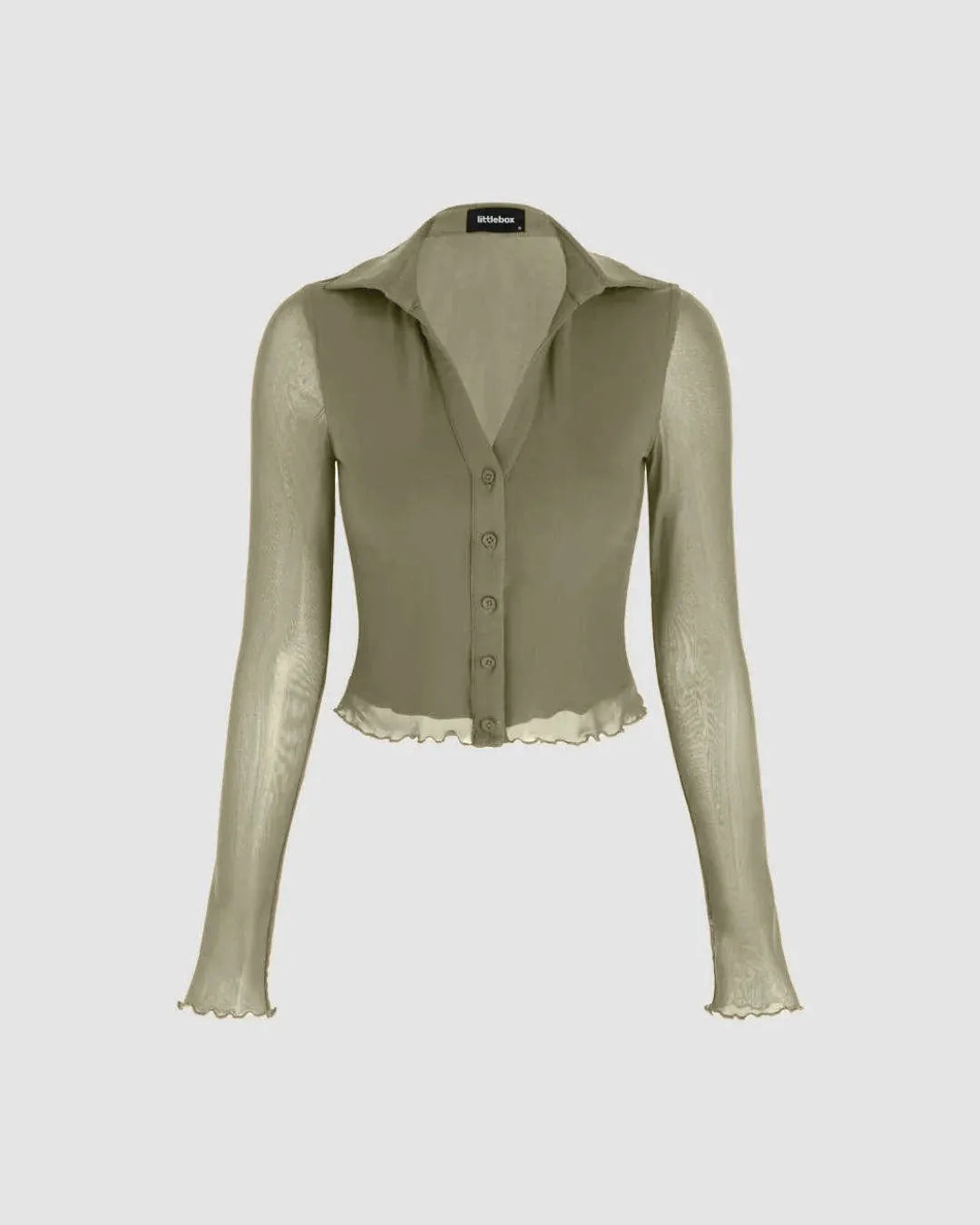 Collared Button Up Full Sleeve Herbal Green Shirt