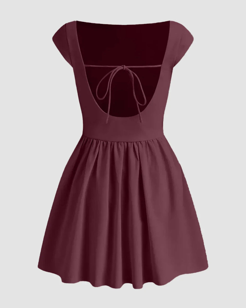 Solid A-Line Maroon Dress