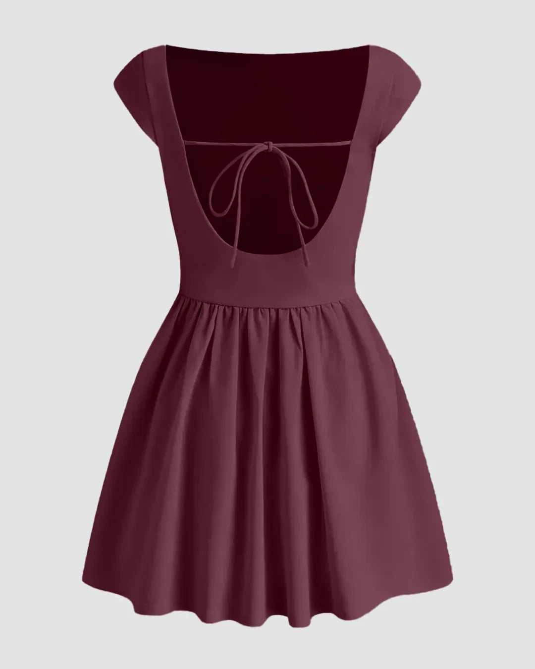 Solid A-Line Maroon Dress
