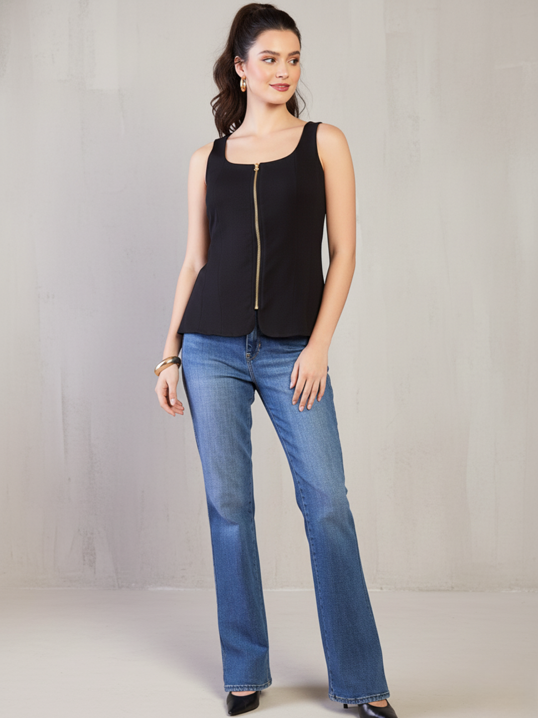 Stretchable Zip-Up Waistcoat