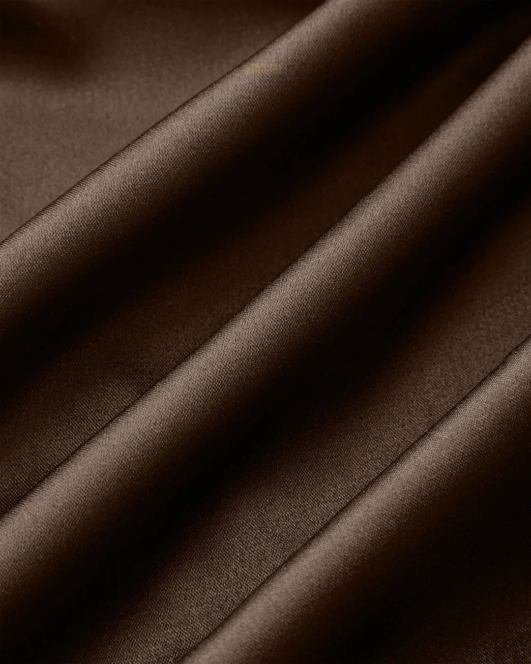 Satin Cowl Neck Long Sleeve Top in Brown