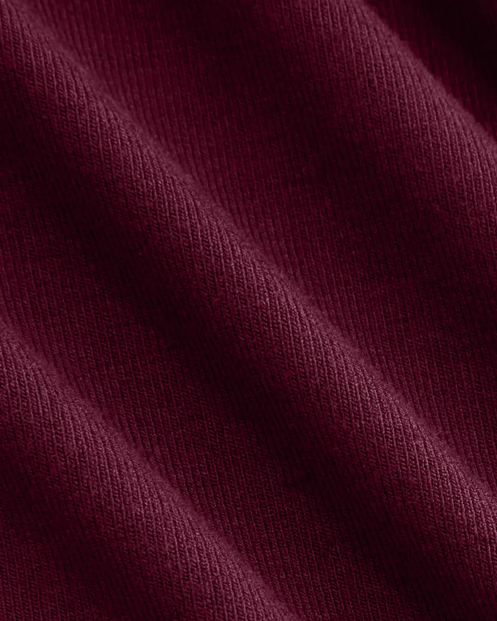 Round Neckline Long Sleeve Ruffle Trim Top in Burgundy