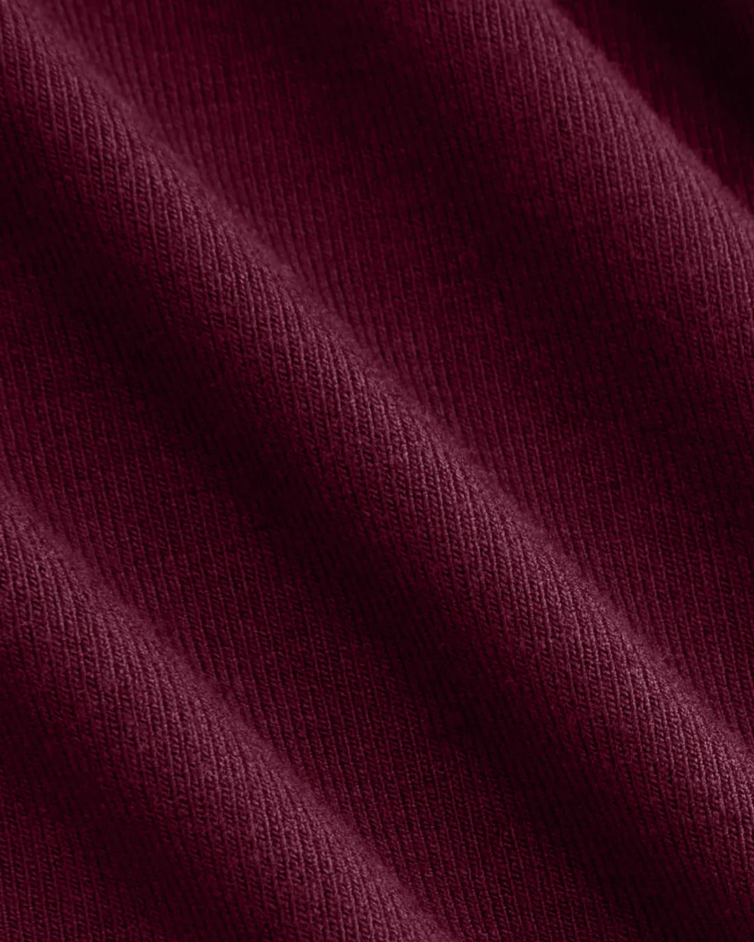 Round Neckline Long Sleeve Ruffle Trim Top in Burgundy