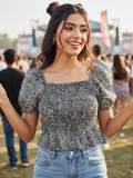 Smocked Peplum Top - Pinkkup