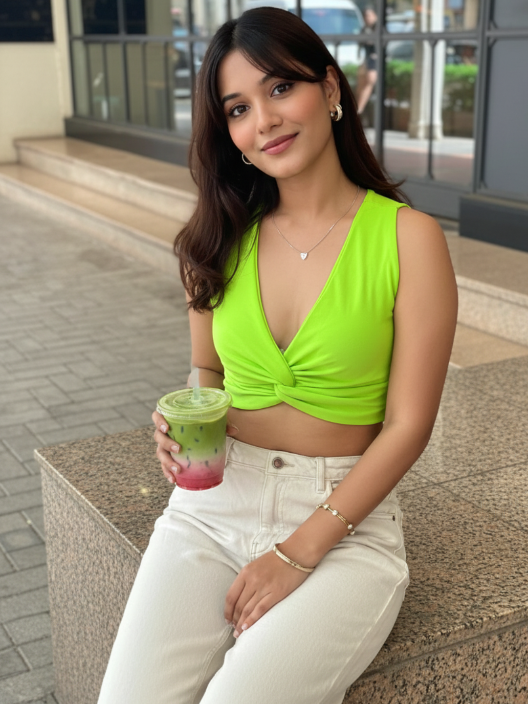Cotton Stretchable Knotted Short Top - Pinkkup