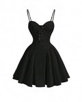 Lace Up Front Cami Dress Corset Dress