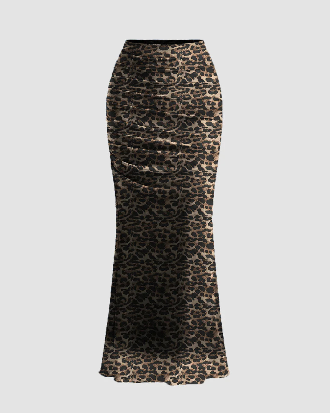 Strapless Crop Top & Ruched Bodycon Maxi Skirt Co-ords Set with scarf