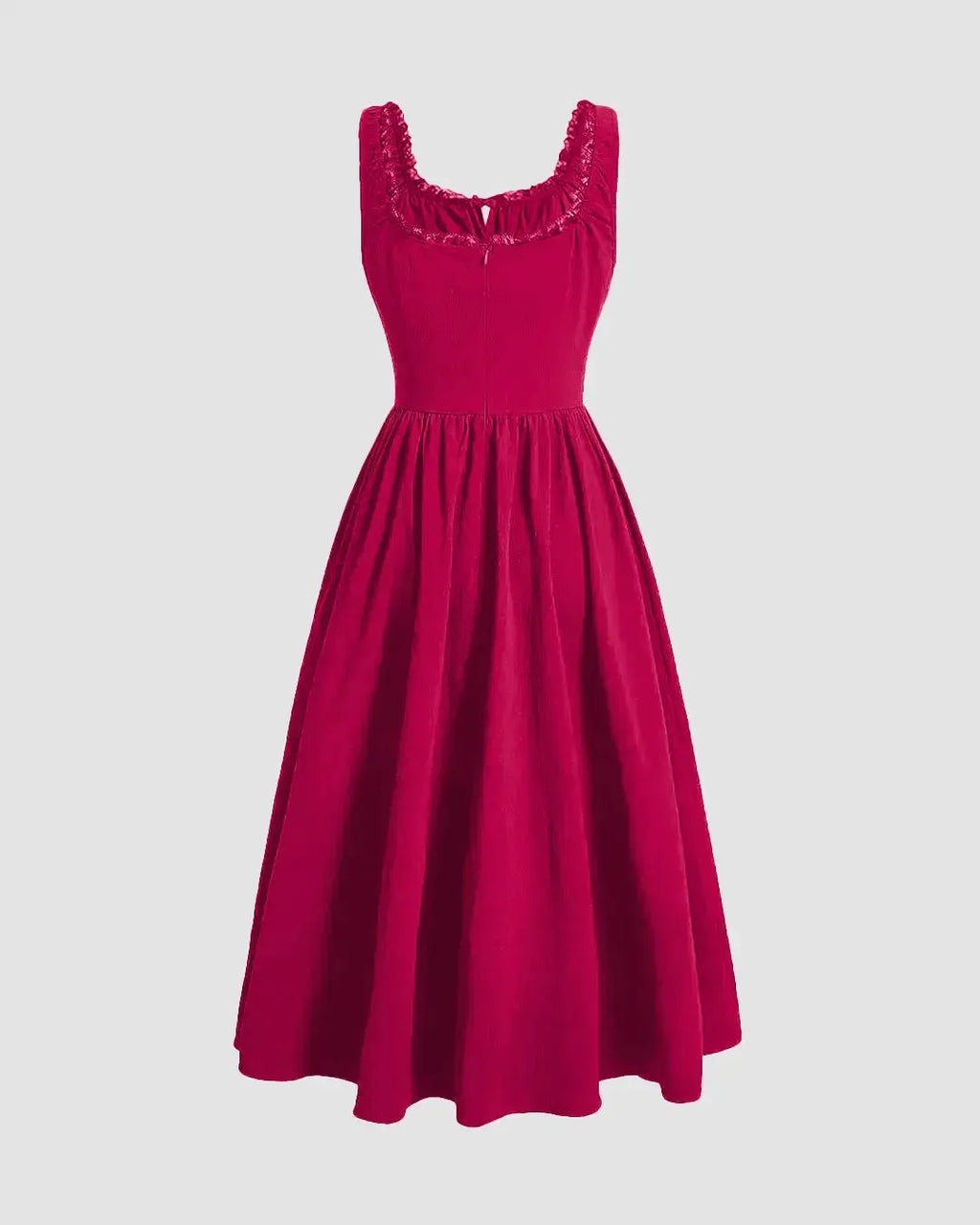 Solid Ruched Bust Dress In Hot Pink
