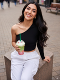 Stretchable Ribbed Top with Back Cut Outs - Pinkkup