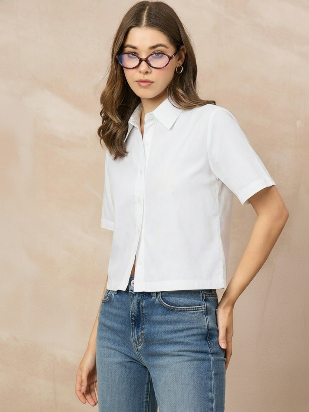 Pure Cotton Half Sleeve Shirt - Pinkkup