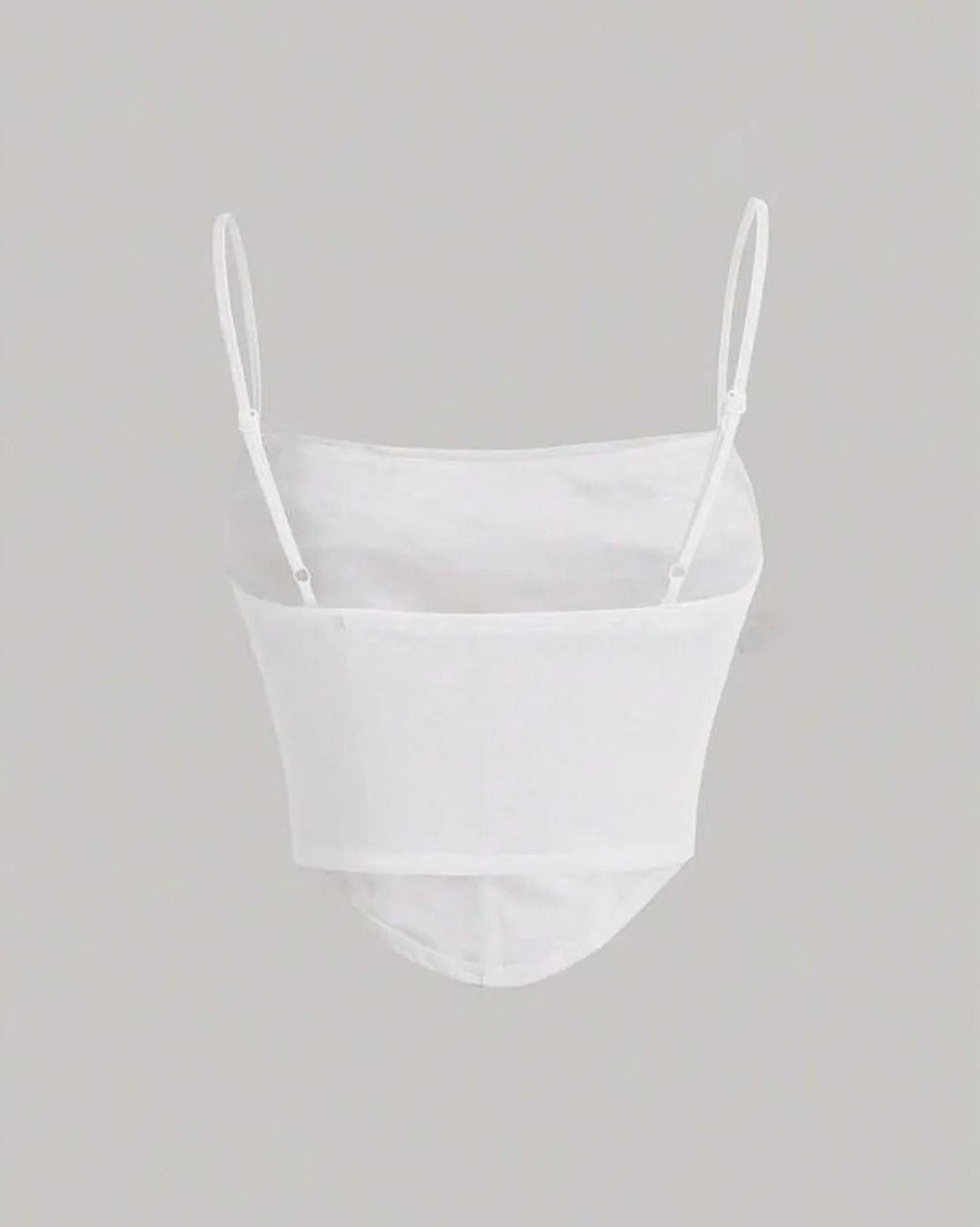 Y2K Solid Ruched Mesh Cami White Top