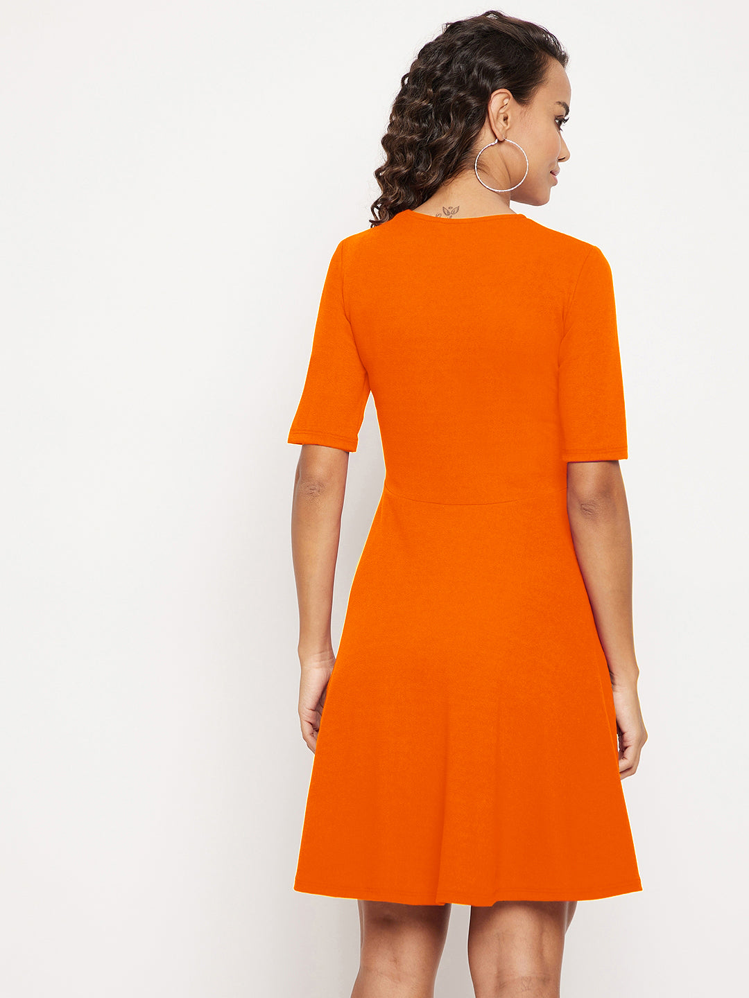 Round Neck Stretchable Skater Cotton Dress