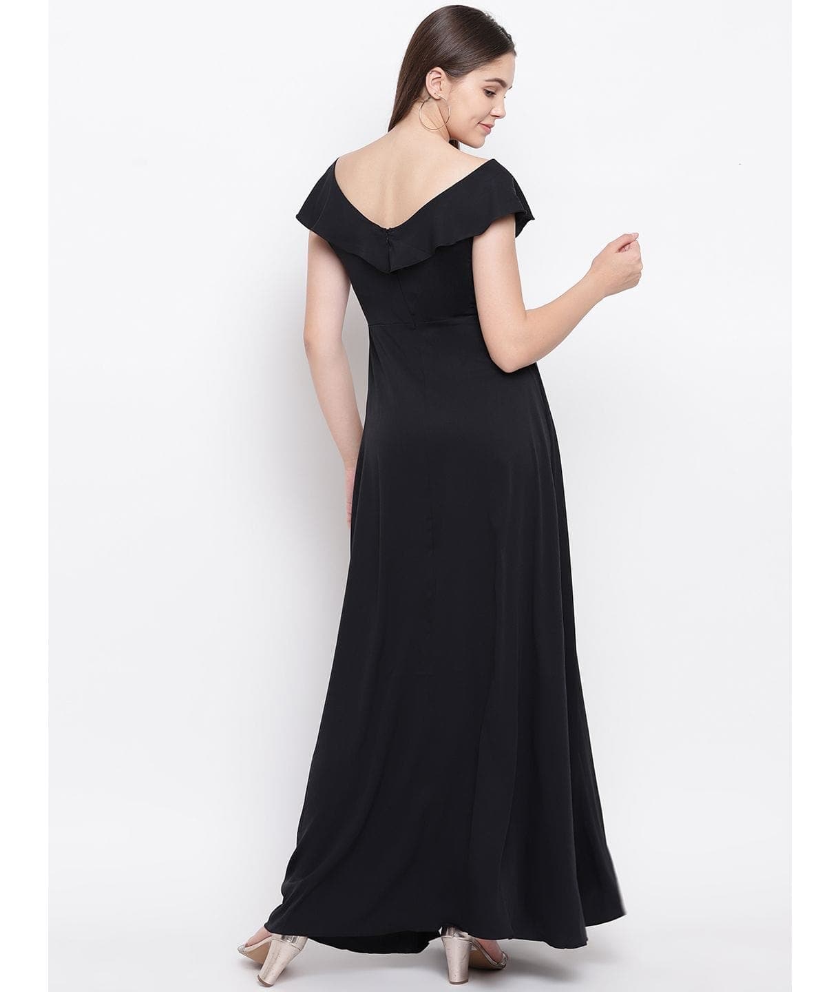 Flared Ruffle Maxi Gown