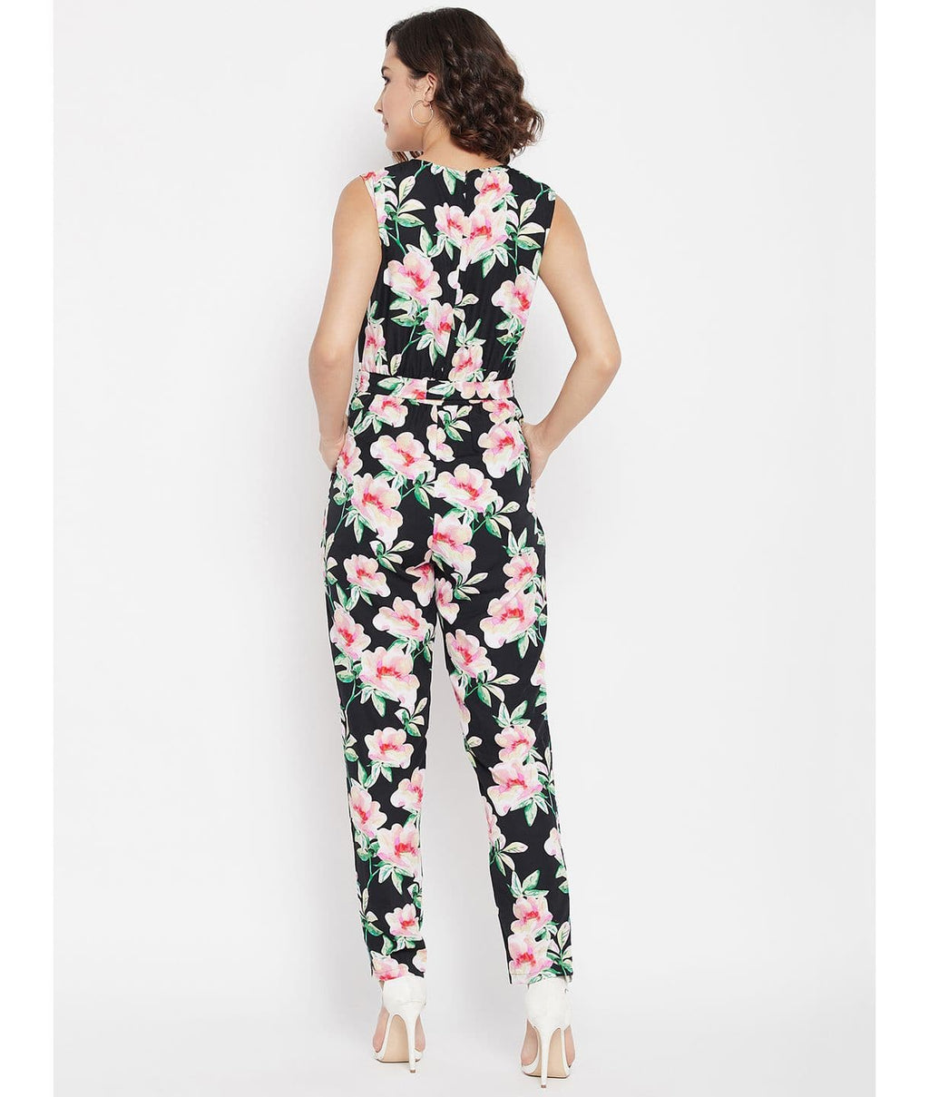 Printed Waist-tie Jumpsuit