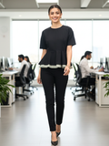Pure Cotton Layered Peplum Top - Pinkkup