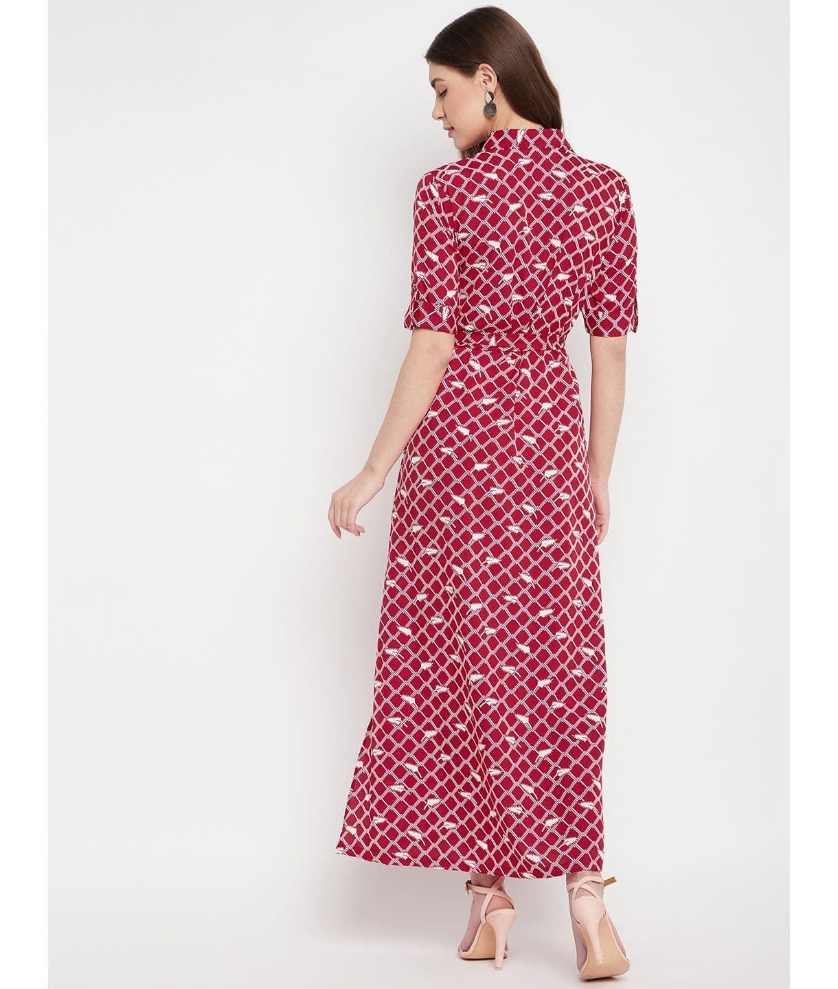 Collar Buttoned Down Shirt Maxi Dress