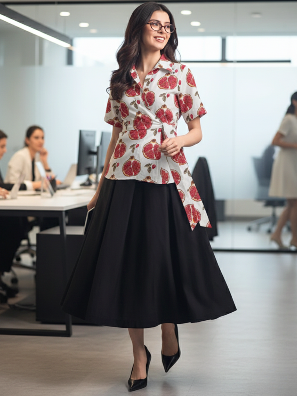 Pure Cotton Waist Tie-Up Shirt - Pinkkup