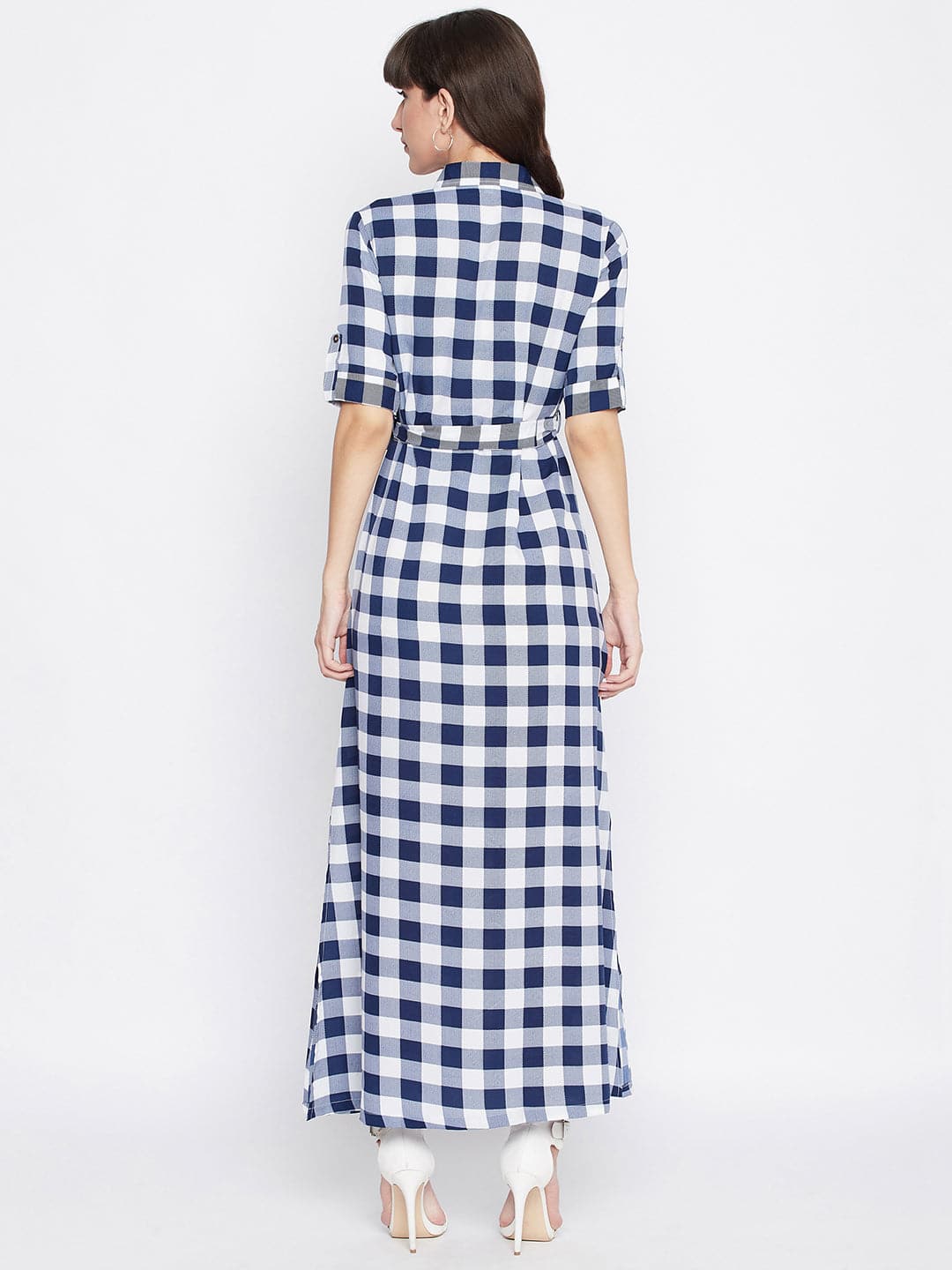 Collar Buttoned Down Shirt Maxi Dress