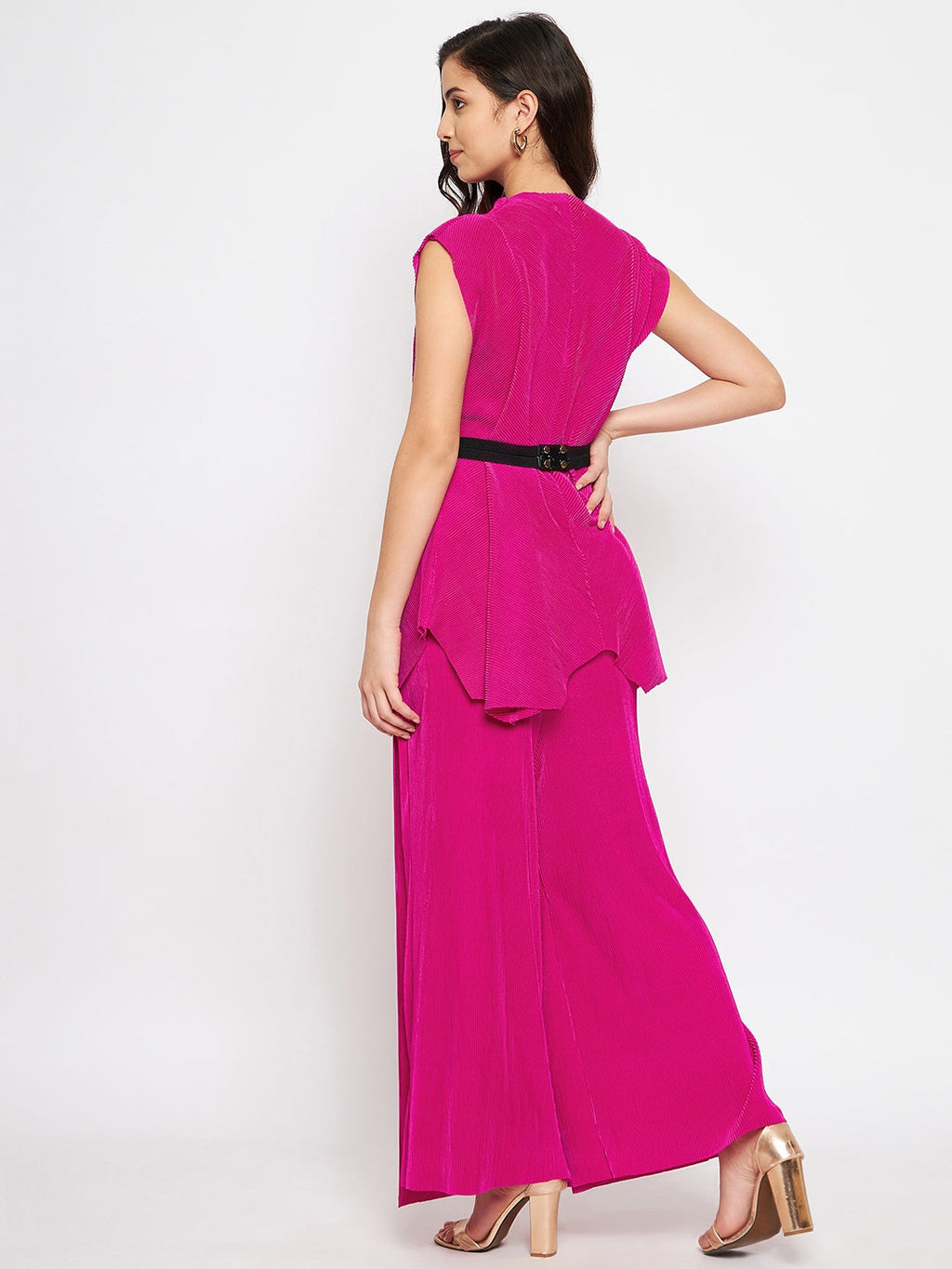 Pleated Pants with a Front Drape
