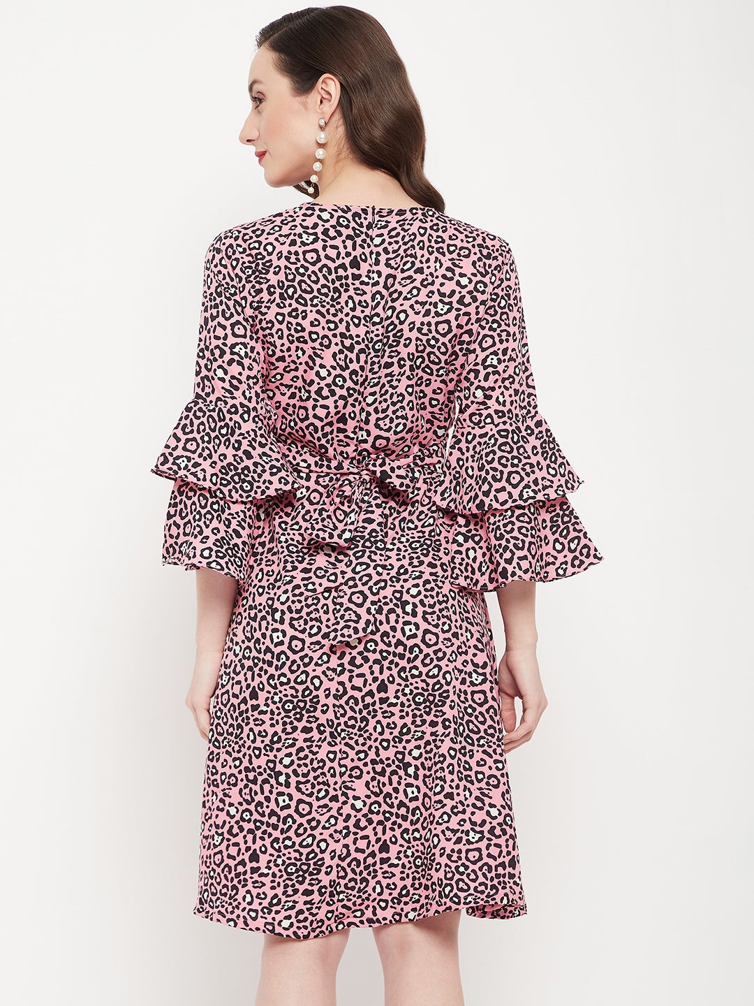 Wrap Bell Sleeves Skater Dress