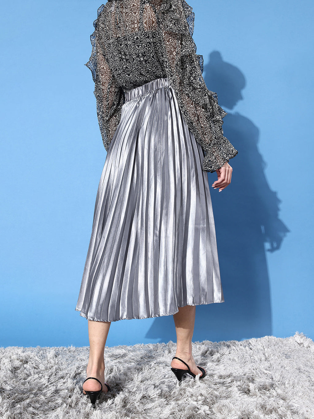 Pleated Midi Skirt