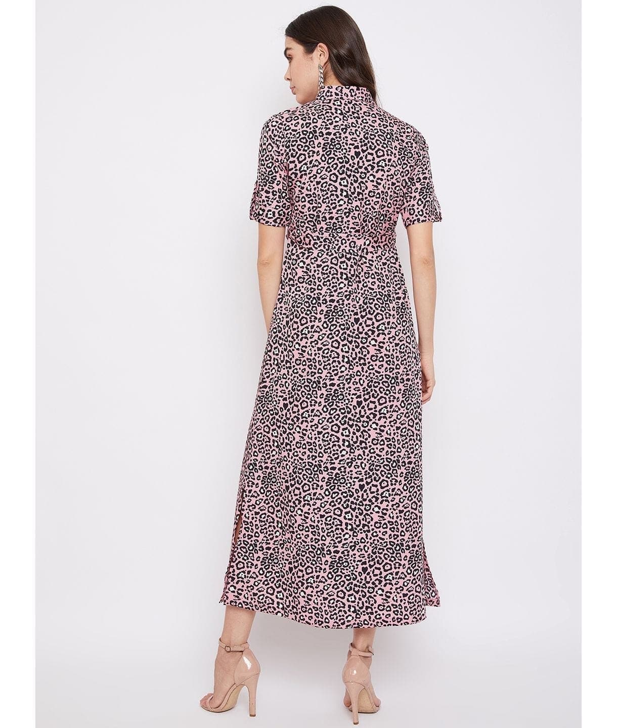 Collar Buttoned Down Shirt Maxi Dress