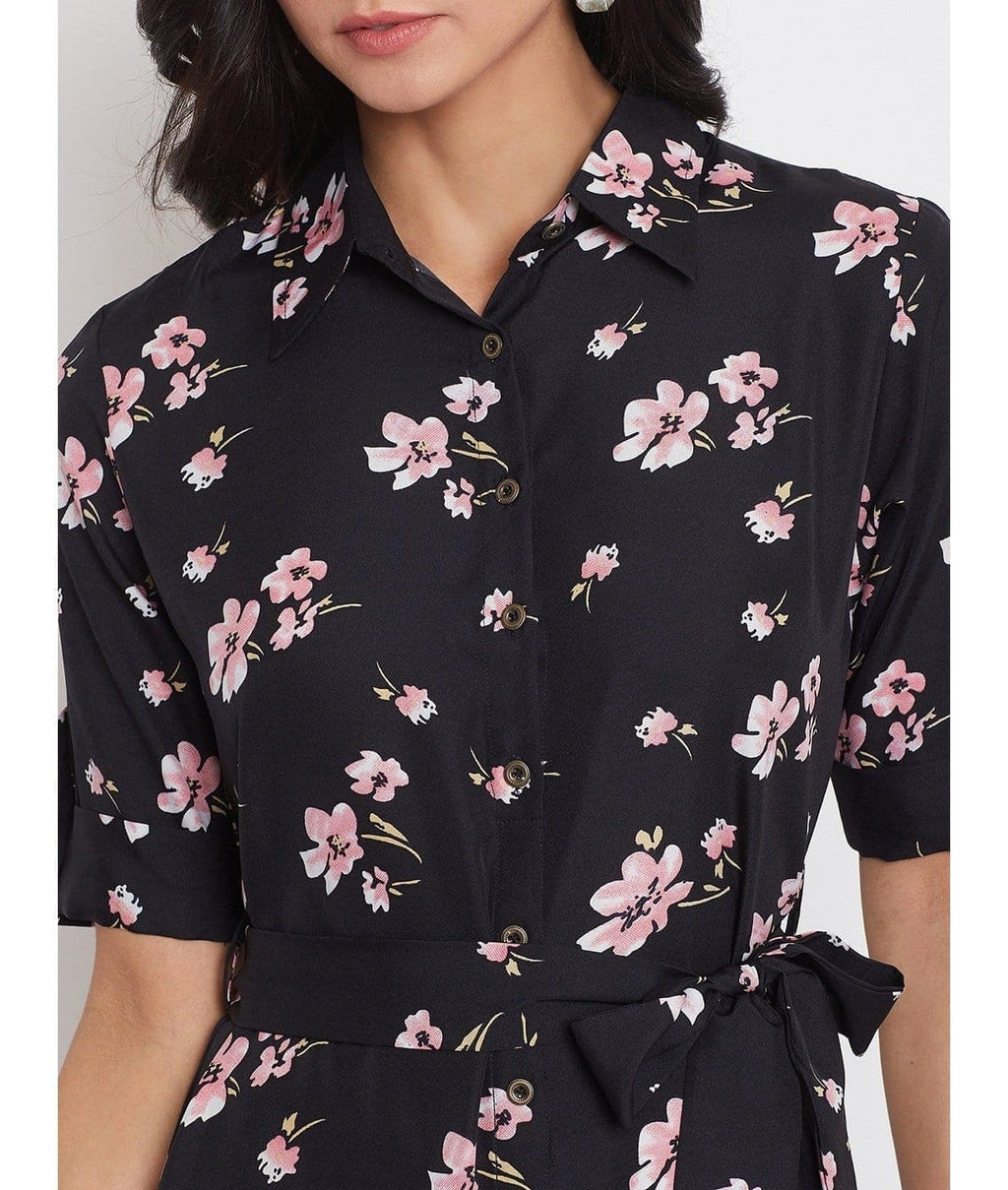 Collar Buttoned Down Shirt Maxi Dress