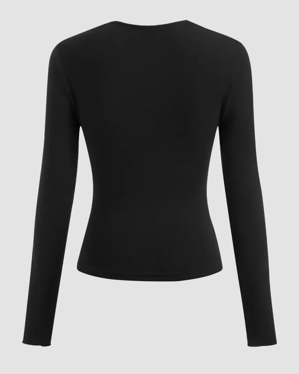 Ruched Sweetheart Neck Full Sleeve Top in Black