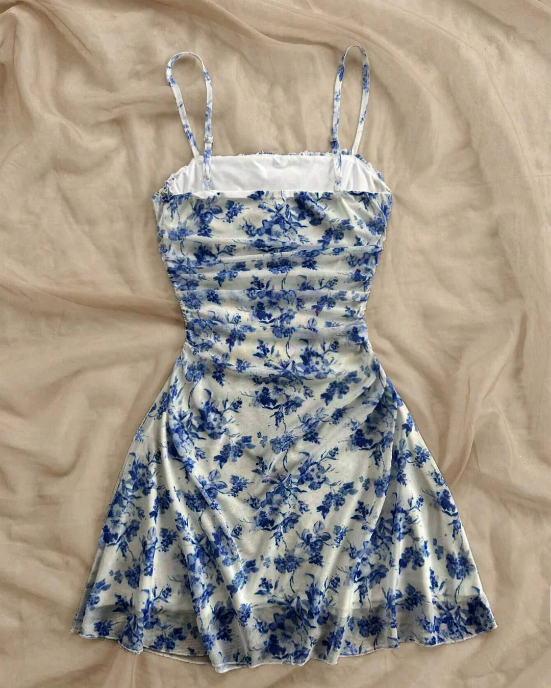Spaghetti Strap Floral Print A-Line Mini Dress