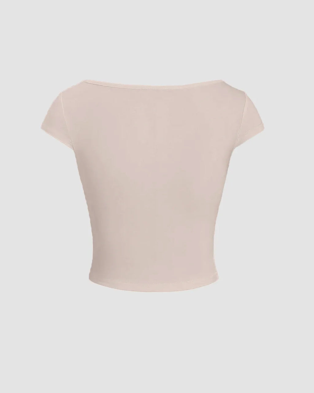 Sweetheart Neck Ruched Crop Top In Beige