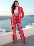 Printed Linen 2 Piece Co-ord Set - Pinkkup
