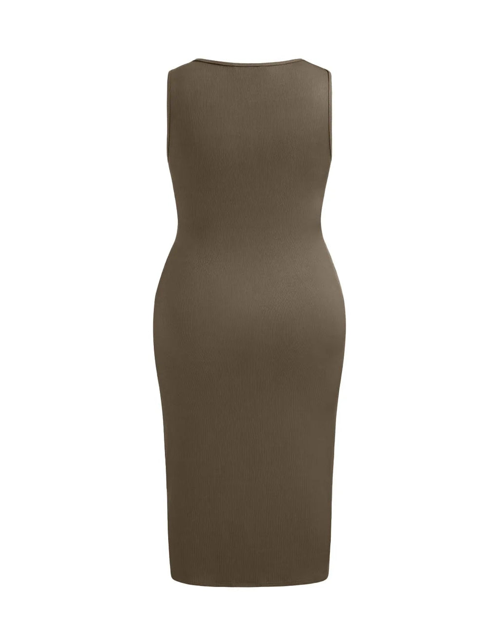 Square Neck Solid Twist Knotted Grey Maxi Dress Curve & Plus