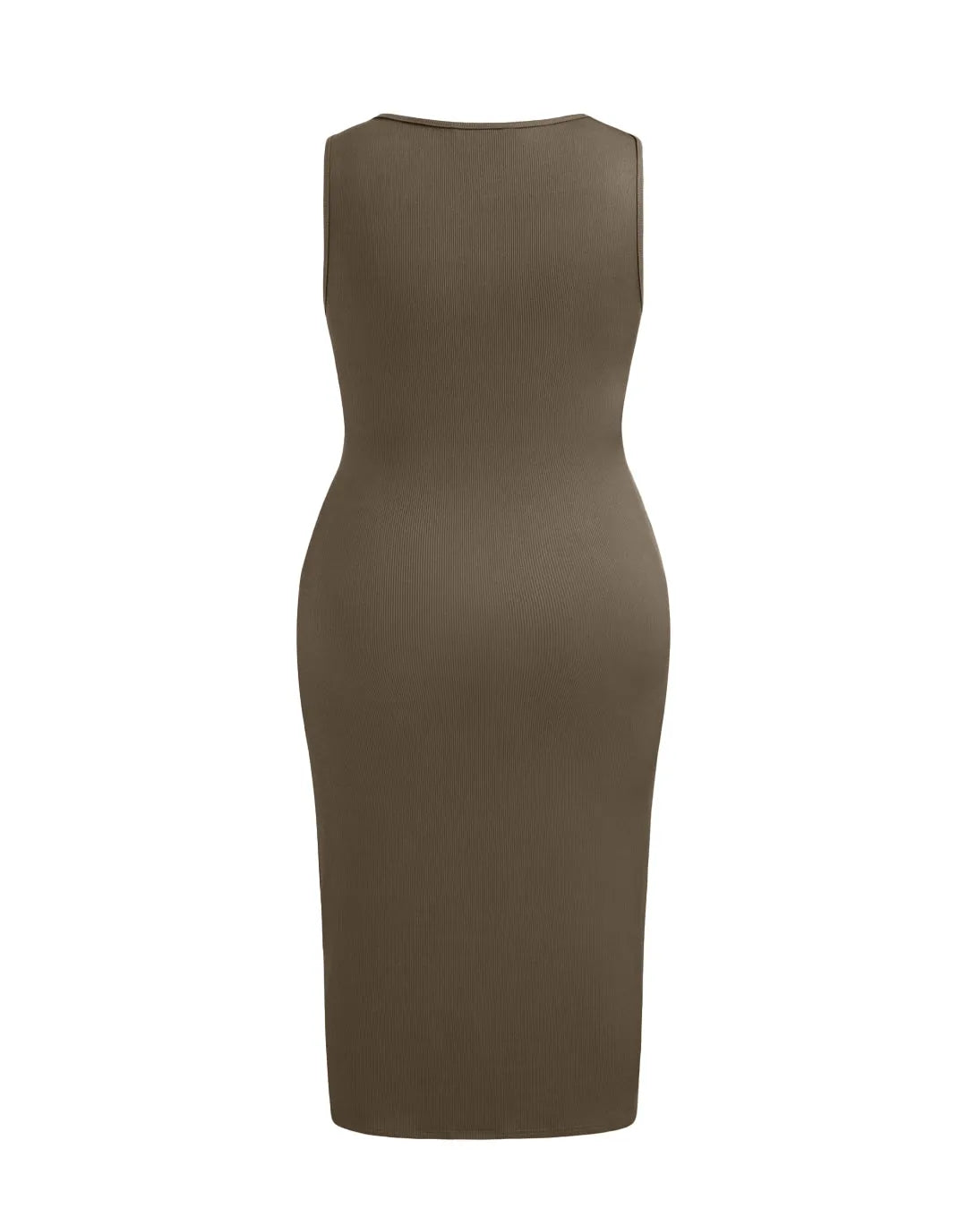 Square Neck Solid Twist Knotted Grey Maxi Dress Curve & Plus