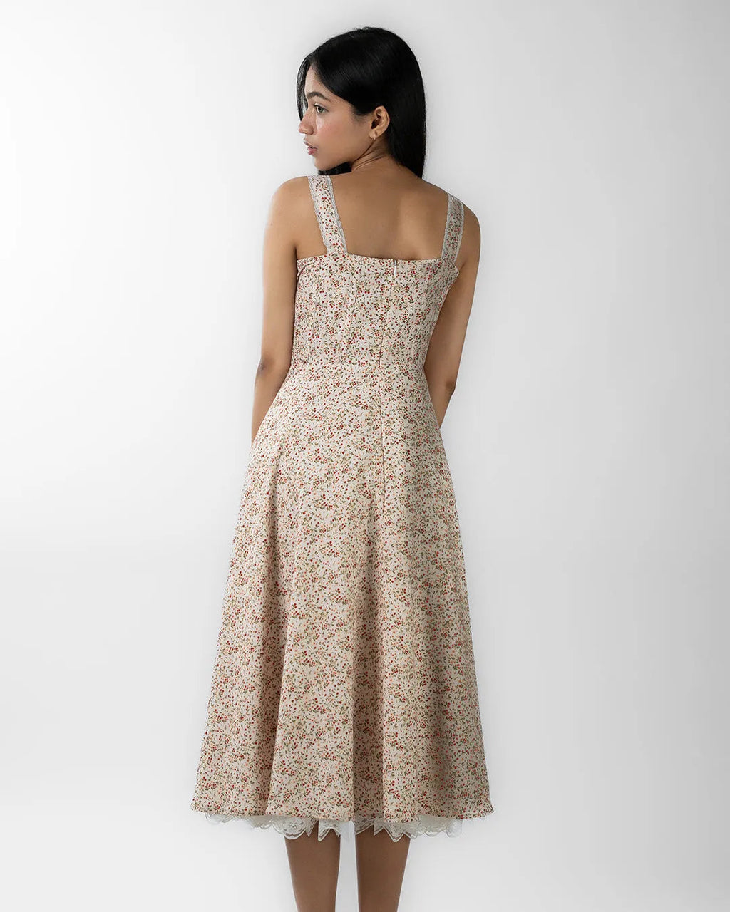 Sweetheart Neck Floral Printed Fit & Flare Maxi Dress