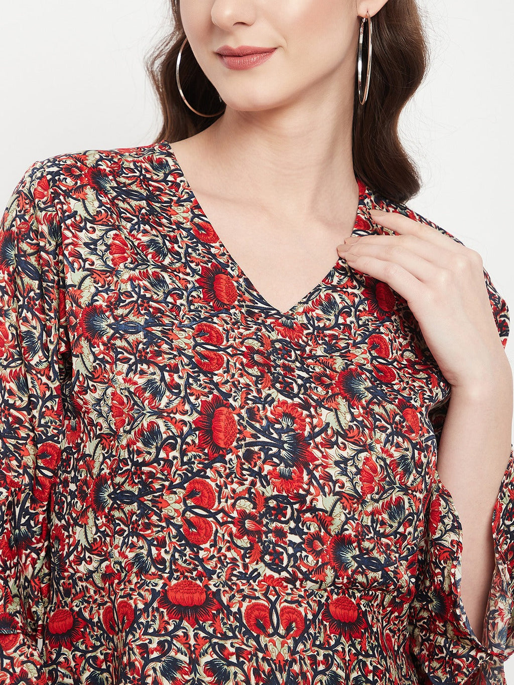 Wrap Bell Sleeves Skater Dress