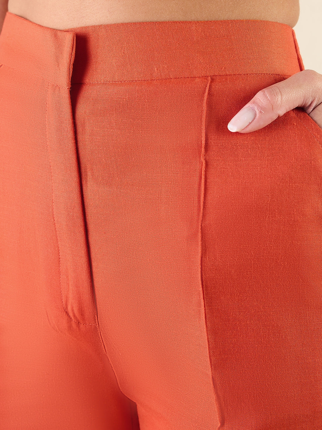 Halter Neck Linen Top With Pants